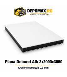 Placa BOND alb 3mm, 2000x3050mm, aluminiu 0.3mm